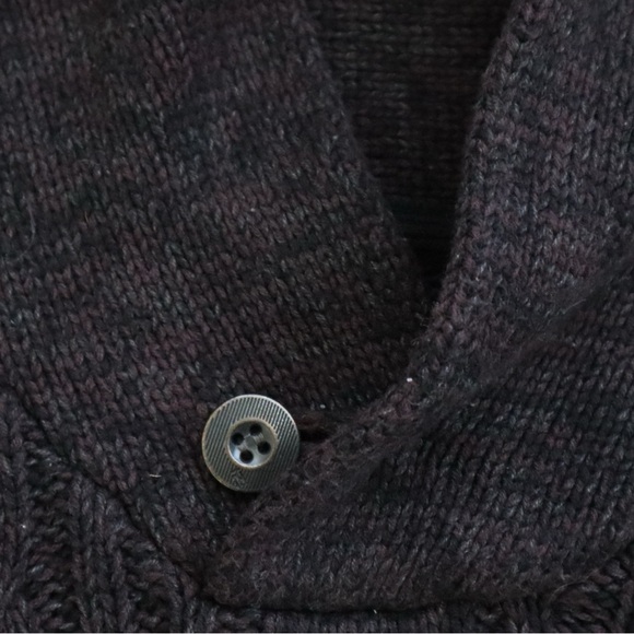 Trash Nouveau Shawl Neck Sweater L Men’s Cable Heavy Knit Pullover Cotton Blend - Picture 3 of 9